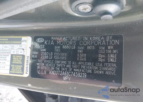 2012 Kia Soul + из США, поврежденный, VIN KNDJT2A61C7459219